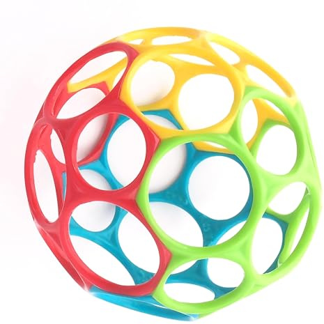 Bright Starts, Oball Classic, flexibler und leicht zu handhabender Ball, sensorisches Aktivitätsspielzeug für Kinder aller Altersstufen, mehrfarbig