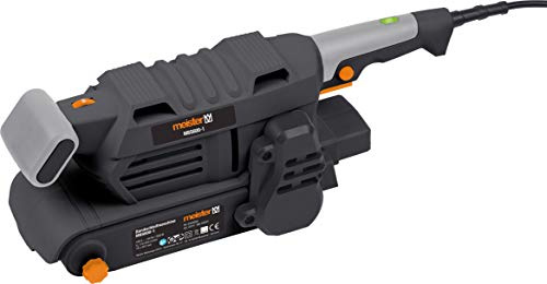 Meister Bandschleifer 600 W, MBS600-1 - Schleiffläche 150 x 75 mm - Drehzahl-Vorwahl & stufenlose Drehzahlregulierung - Staubabsaugung - Bandjustierung / Tellerschleifer mit Schleifband K80 / 5455650