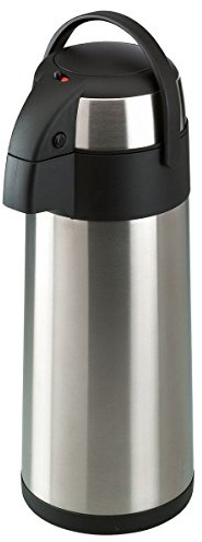 axentia Airpot in Silber, Pumpkanne aus rostfreiem Edelstahl, Volumen: ca. 5 L, 19 x 19 x 45 cm