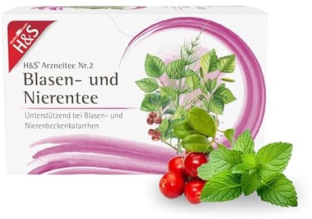 H&S Blasen- und Nierentee: Arzneitee Nr. 2 mit Heilkräutern aus der Natur bei Blasenentzündung und Nierenbeckenentzündung, 20 x 2 g