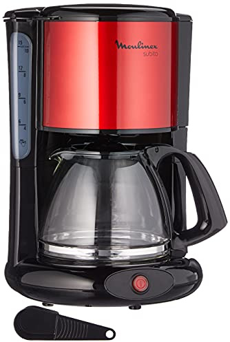 Moulinex Subito 3 FG360D Filterkaffeemaschine, 15 Tassen, 1.25L, 1000W, Rot/Schwarz