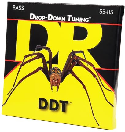 DR Strings DDT-55 – E-Bass Extra Heavy 55-115 Drop Tuning | Fuer tiefe Tunings, Straffe Spannung, Klare Ansprache, Definierter Ton, Made in USA