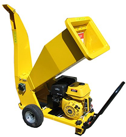 qteck Benzin Häcksler, 15,2 PS 420 CCM Holzhäcksler Gartenschredder Zerkleinerer