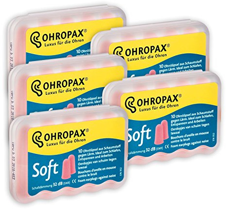 Ohropax Soft Weiche Ohrstöpsel, 5 x 10 Stück
