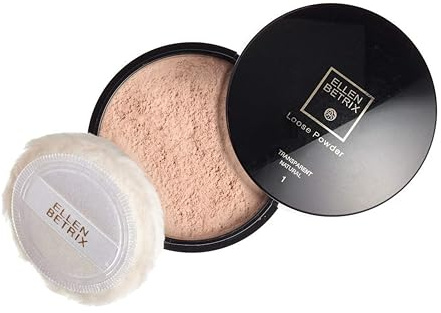Ellen Betrix Loose Powder Transparent Natural 1, Transparentes Fixing Powder für ein mattes Finish, Mit praktischer Puderquaste und cleverem Dosierer, 15 g (1er Pack)