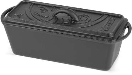 Petromax Kastenform k4 aus Gusseisen - Brotbackform mit Deckelpfanne, 2,4 l | Vielseitiger Bräter für Backofen, Herd und Lagerfeuer - Ideal für Brot, Kuchen und Aufläufe dank optimaler Hitzeverteilung
