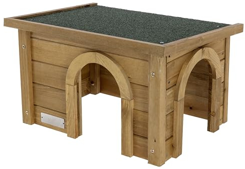 Kerbl Pet Nagerhaus, Kleintierhaus, Nagerhütte, 45x32x27cm, Spießtanne, Kunststoff, Nager, wetterfestes Dach, langlebig, robust