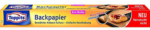 Toppits Backpapier mit rutschfester Unterseite, 1 x 8 m Rolle, Braun