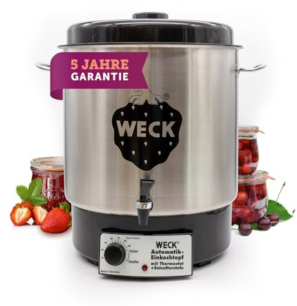 WECK Glühweintopf / Einkochautomat WAT 24A (Einkochtopf aus Edelstahl, Heißwasserspender, Glühweinkocher, 35cm, 30 L, 230V, 1800 W) 6832