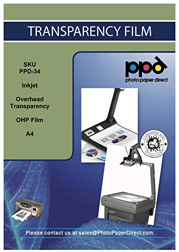 PPD 5 x A4 Inkjet Premium Overheadfolie für vollfarbige Ausdrucke in höchster Qualität PPD-34-5