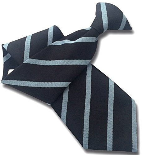 Herren-Krawatte, Krawattenschal, Marineblau mit himmelblauen Streifen, Length: 20 inches