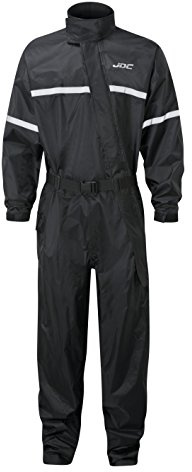 JDC Motorrad Kombi - Regenkombi - 1-Stück - Wasserdichter Regenschutz - SHIELD - Schwarz - L - Länge Medium