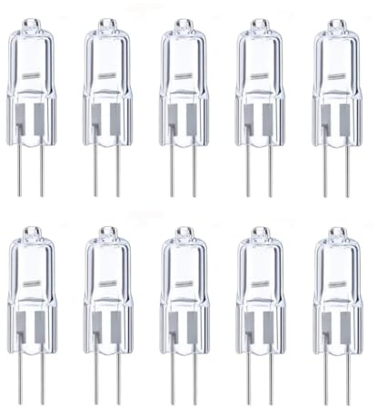 LISSEK 10 x Halogen Stiftsockellampe Kapsel Lampe G4 20W 12V Leuchtmittel Halogenlampen für Kronleuchter, Vitrinen & Unterbauleuchten, CRI100 warmweiß 2700K
