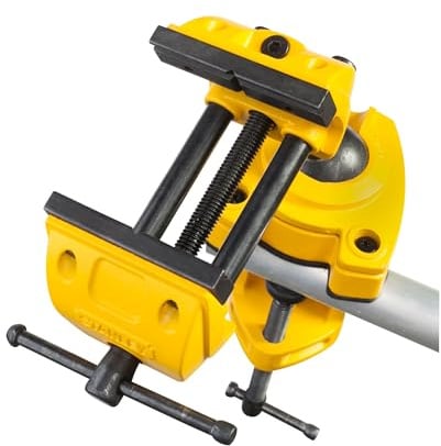 STANLEY MAXSTEEL Mehrwinkel-Schraubstock – 360° drehbar, kompakt & tragbar, Gummibacken, 1-83-069