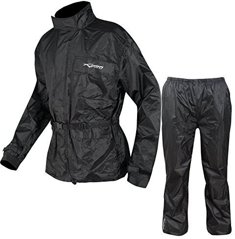 A-Pro Waterproof Motorbike Motorcycle 2 pc Rain Suit Trouser Jacket Scooter L