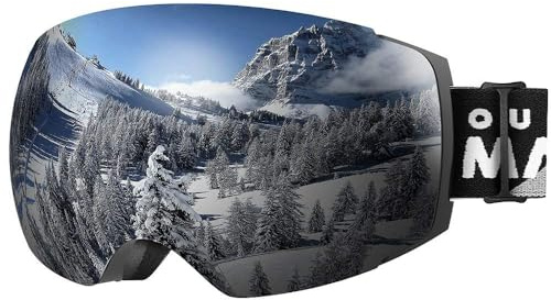 OutdoorMaster Unisex Skibrille PRO Damen Herren mit wechselgläsern, 100% UV-Schutz Schneebrille Skibrille für brillenträger, Anti-Nebel Snowboard Brille Ski Goggles für Jungen und Mädchen