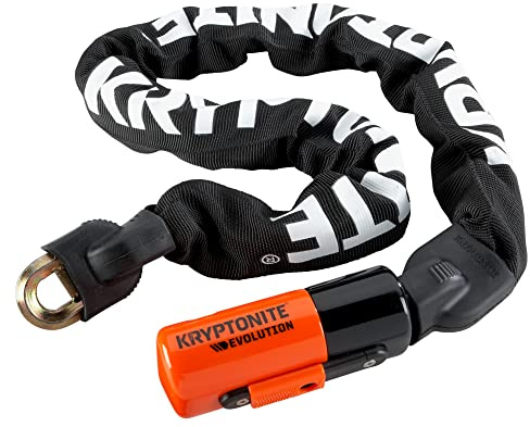 Kryptonite Evolution 1090, Kettenschloss mit integriertem Schlosskopf, 10mm gehärteter Manganstahl, Sicherheitslevel 8/10, für Fahrräder, E-Bikes, Roller und Motorräder, 2,77 kg, Länge 90 cm