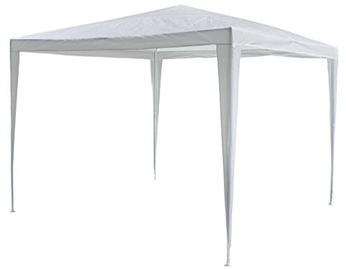 SONLEX Garten-Pavillon 3 x 3 m, wasserdicht, inklusive Heringe, Abspannseile, Eckverbinder, Material PE-Plane 110 g/m², Metallgestänge lackiert, Stecksystem Montage ohne Werkzeug, weiß
