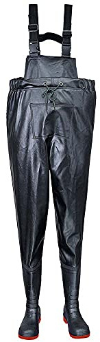 Portwest Sicherheits Brust-Watstiefel S5, Größe: 46, Farbe: Schwarz, FW74BKR46