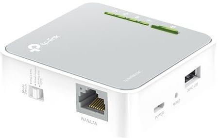 TP-Link TL-WR902AC AC750 WLAN Nano Router (433Mbit/s (5GHz) +300Mbit/s (2,4GHz) (tragbar, Accesspoint, TV Adapter, Repeater, Router, Client, Media, FTP Server), weiß/grau