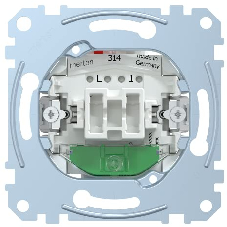 Schneider Electric Merten Aus-/Wechsel-Kontrollschalter-Einsatz zum Einbau von Schalter und Steckdose, 1-polig, Unterputz, 16A, AC 250V, Steckklemmen, Artikelnummer MEG3606-0000