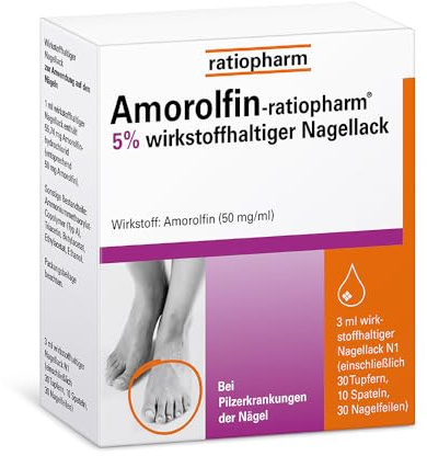 Amorolfin-ratiopharm 5% wirkstoffhaltiger Nagellack: Effektive Behandlung bei Nagelpilzinfektionen – einfache Anwendung nur einmal pro Woche, 3 ml Lösung