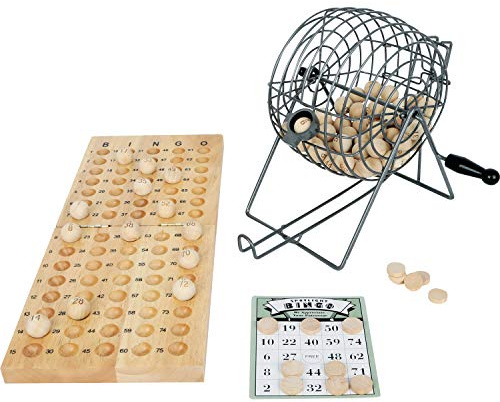 Small Foot Bingospiel mit Lostrommel aus Metall, Spielmaterialien aus Holz, ab 5 Jahren Spielzeug, Natur, 1831 Toys, 2019762