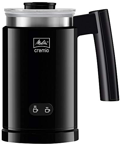 Melitta CREMIO II Milchschäumer – elektrischer Milchaufschäumer für kalte und warme Milch für z. B. Cappuccino, Latte Macchiato oder heiße Schokolade, schwarz