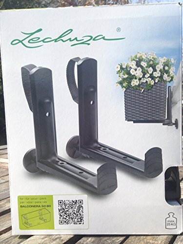 Lechuza Balkonkastenhalter Neu - Schwarz (1 Stück = 1 Paar)