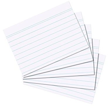 herlitz Karteikarten A7 10,6 x 7,5 cm, liniert, weiß, 100 Stück, für Schule, Studium & Büro