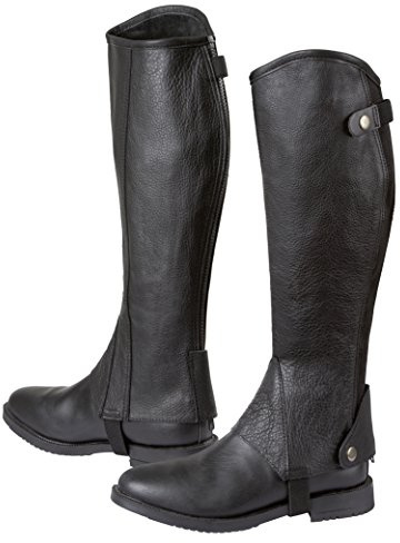 Covalliero Minichaps Elasto Leder Elastikeinsatz, schwarz, XL, 324033