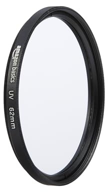 Amazon Basics 62 mm Runder UV-Schutzfilter für klarere Bilder, Schützt vor Staub, Schmutz und Kratzern