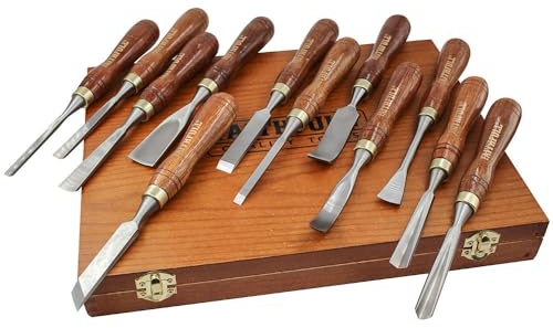Faithfull Wood Carving Chisel Set of 12 in Presentation Case