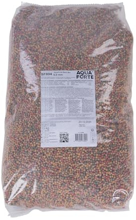 AquaForte Schwimmfutter für Zierfische, 15 kg, mittelgroßes Granulat 6 mm, 4 Sorten Mix