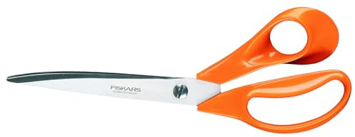 Fiskars Profi-Stoffschere, Länge: 25 cm, Für Rechtshänder, Rostfreie Stahl-Klinge/Kunststoff-Griffe, Orange, Classic, 1005151