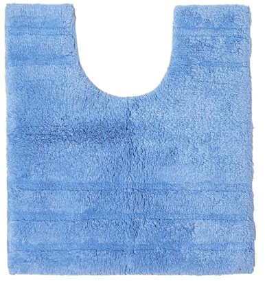 Homescapes Badematte WC Vorleger Spa Supreme 50 x 55 cm aus 100% Reiner Baumwolle blau