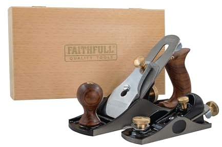 Faithfull Hobelset Nr. 4 & Nr. 6012 in Holzbox – Präzisionsgefertigte Handhobel aus Gusseisen zum Glätten, Trimmen, für Hirnholzarbeiten und allgemeine Holzbearbeitung
