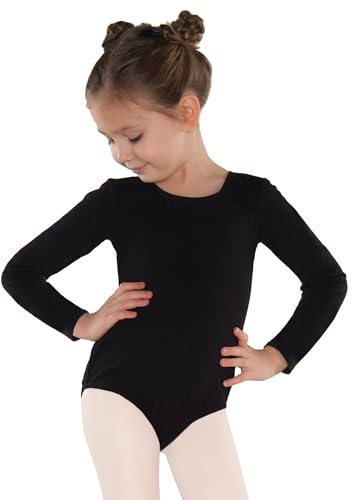 Shepa Mädchen Kinder langarm Gymnastikanzug Ballettanzug 128 schwarz