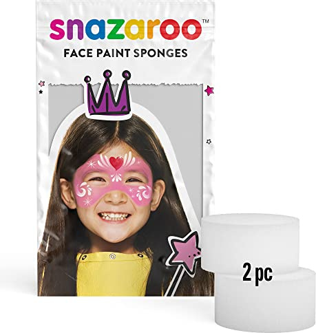 Snazaroo 1198010 Schmink Schwämmchen, feinporig, Schminken, Make Up Schwamm, Karneval, Halloween, Mottoparty - 2 Stück im Set
