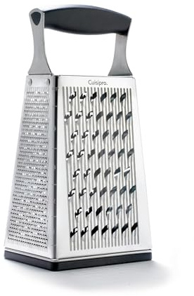 CUISIPRO | 5-in-1 Turmreibe | Reibe Edelstahl rostfrei | Küchenreibe mit 5 Reibeflächen | Gemüsereibe mit Surface Glide TechnologyTM | Reibe für Gemüse mit abnehmbarem Boden