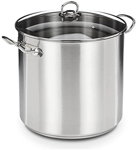 GSW 643474 Profi-Topf mit Glasdeckel, 30 x 28cm, 20 l, Edelstahl, silber, 30 x 28 x 30 cm