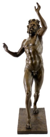 Kunst & Ambiente - Fauno Danzante aus Pompeji/Tanzender Faun Skulptur - signiert - Milo - 100% Bronze - Faun Statue - Casa del Fauno Bronzefigur