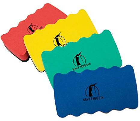 Whiteboard Schwamm Magnetisch Set - 4er Pack - Magnettafel Reiniger Löscher Radierer - Wischer mit starkem Magneten für Trockenreinigung Ihres White Boards von Stiften und Markern - 10 x 6 x 2 cm