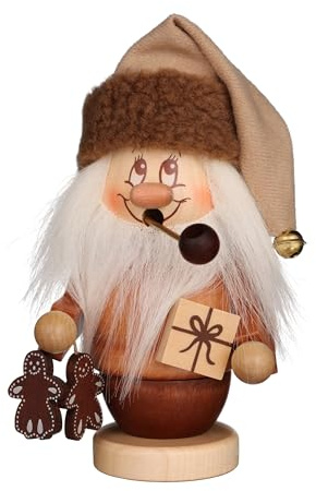 Unbekannt Chr. Ulbricht Räuchermann Miniwichtel Weihnachtsmann mit Päckchen 14cm