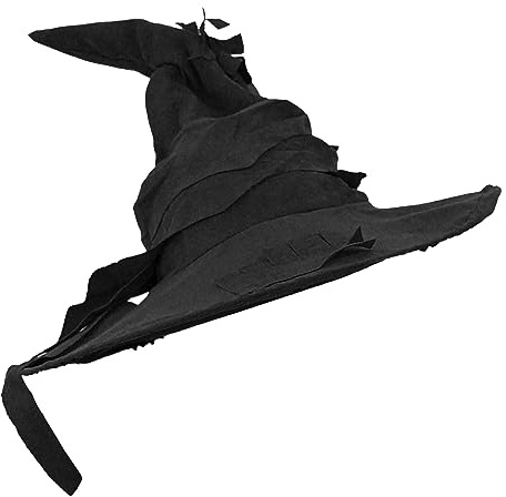 I LOVE FANCY DRESS ZAUBERERHUT KOSTÜMZUBEHÖR Wildleder-Feeling Spitzen HEXENHUT Buch FILMFIGUR - SCHWARZ, EINHEITSGRÖSSE
