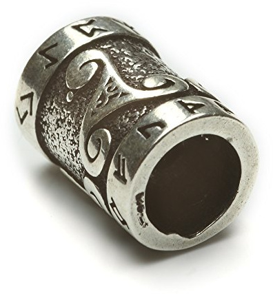 Drachensilber Triskel Haarperle 925 Sterling Silber keltischer Bartschmuck Bartperle Damen Herren Silberperle Triskelion Haarschmuck Dreadlocks