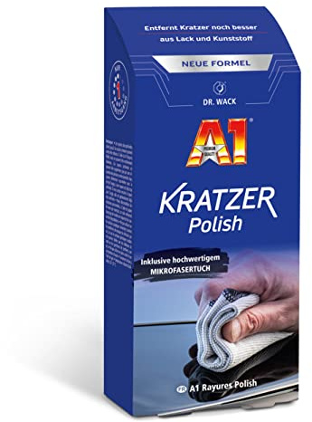 DR. WACK A1 Kratzer Polish 50 ml inkl. Mikrofasertuch - Kratzer-Entferner für Autos - Polierpaste für Lack & Kunststoff - Autopolitur für mehr Glanz - Hochwertige Autopflege