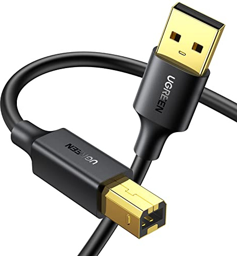 UGREEN Druckerkabel USB (1,5 m) Printer Cable USB-A auf Typ-B Stecker Drucker Kabel kompatibel mit HP,Canon,Epson,Lexmark,Brother,Dell,DAC usw.