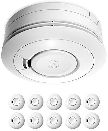 Ei Electronics Ei650 Rauchwarnmelder, Rauchmelder im 10er Set, Stand-Alone-Gerät mit Batterie für 10 Jahre, Testsieger Stiftung Warentest, weiß
