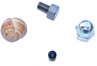 geo-versand 4er Set Geocaching Verstecke für die Stadt - Weinbergschnecke, Hutmutter, magnetischer Nano und magnetische Schraube mit Logstreifen